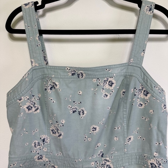 GAP | Overall Style Blue Floral Linen Blend Dress - Picture 3 of 7